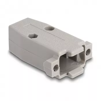 Kabeltule DELOCK D-Sub kunststof behuizing voor 9-polig stekker/bus met rubberen afdichtingen, grijs, 31,2 × 47,9 × 16,6 mm