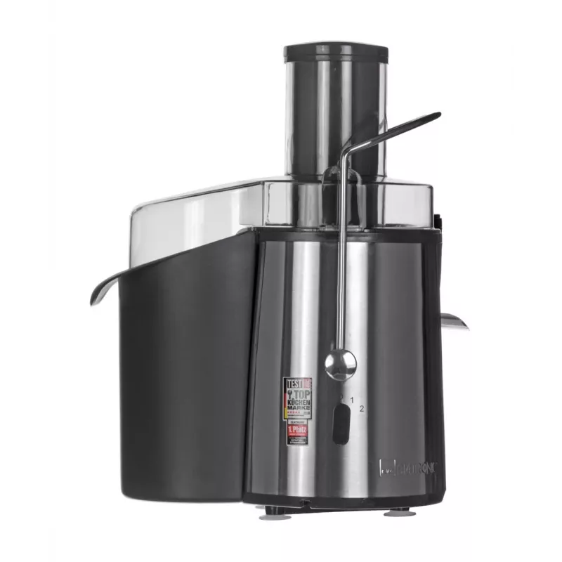 Sapcentrifuge CLATRONIC AE 3532 1000 W, roestvrijstalen behuizing, 2 L pulpcontainer, 2 snelheden, druppelstop