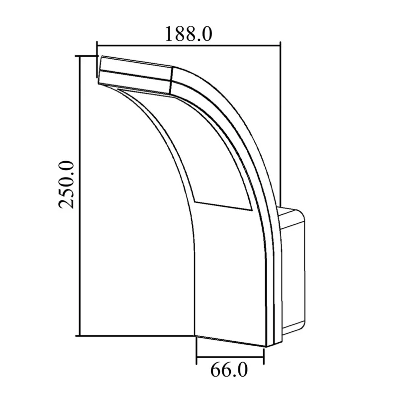 Wandlamp MACLEAN MCE343 LED modern design, buitengevelarmatuur, model MCE343 B