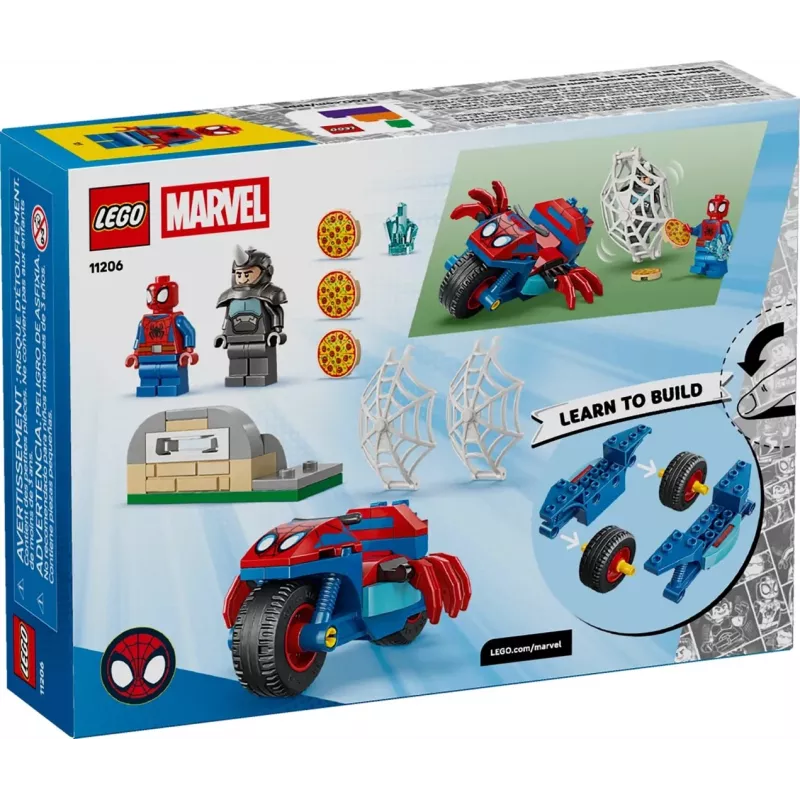 LEGO MARVEL 11206 Spidey op zijn motor tegen Rhino