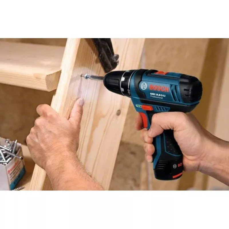 Bosch GSR 10,8-2-LI Professional keyless zwart, blauw, rood