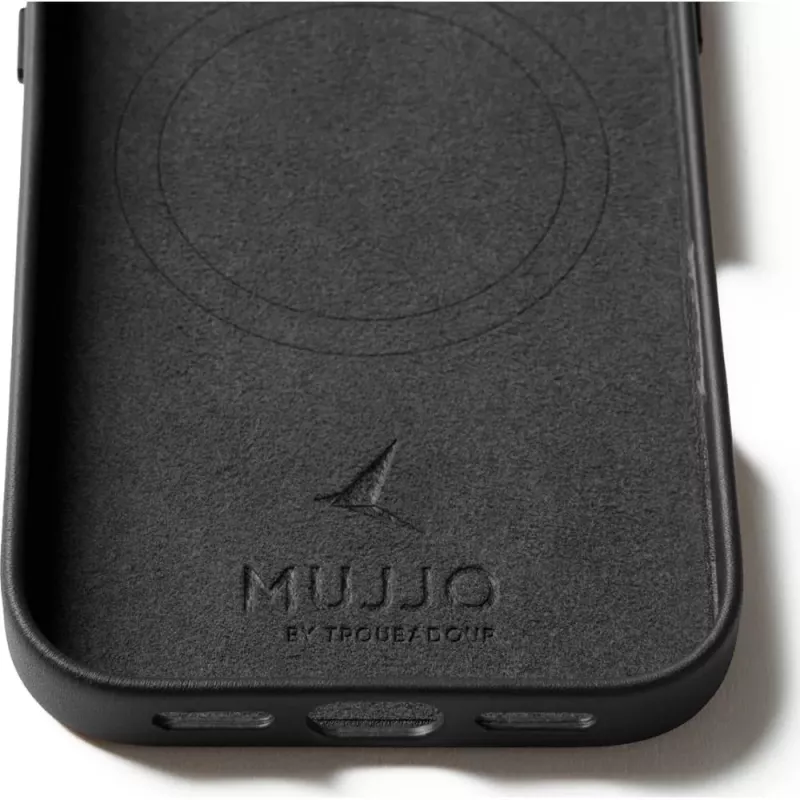 Mujjo Full Leather Case MagSafe hoes voor iPhone 17 zwart