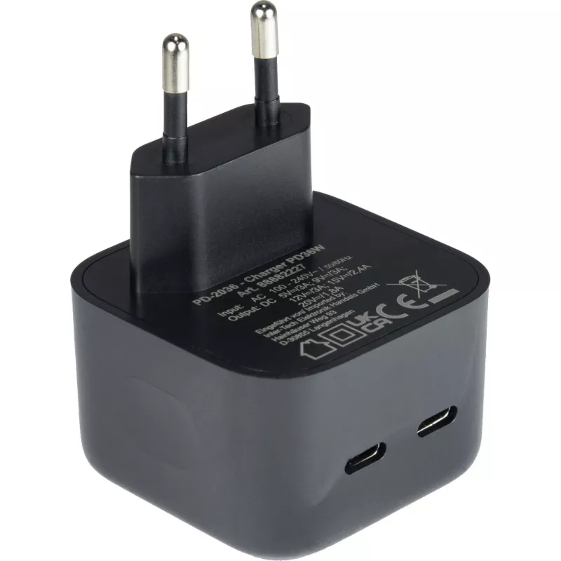Inter-Tech PD-2036 smartphone-oplader, zwart, AC, binnen