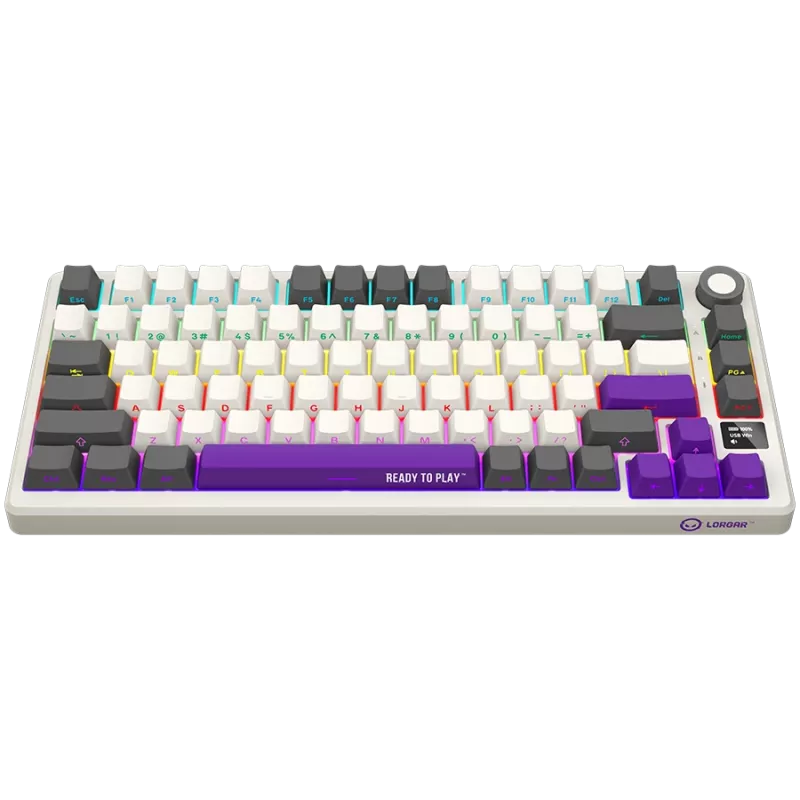 LORGAR KBP7075W, Draadloos 75% Mechanisch Gaming-toetsenbord Pro, Beige, EN-layout