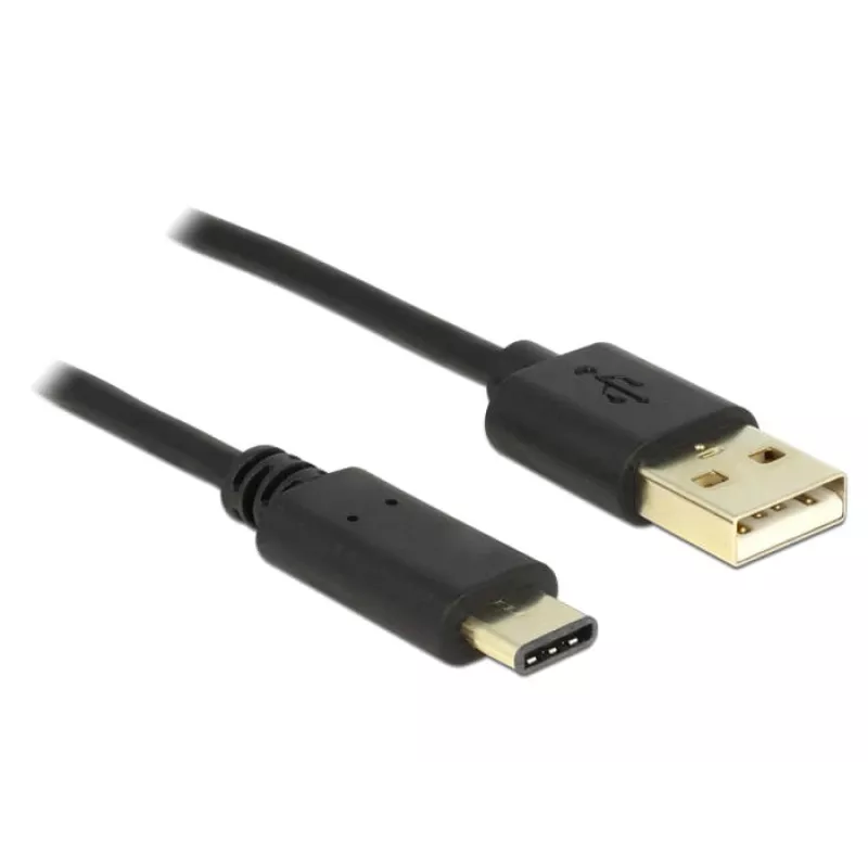 USB-kabel DeLOCK 2m USB2.0-A/USB2.0-C zwart