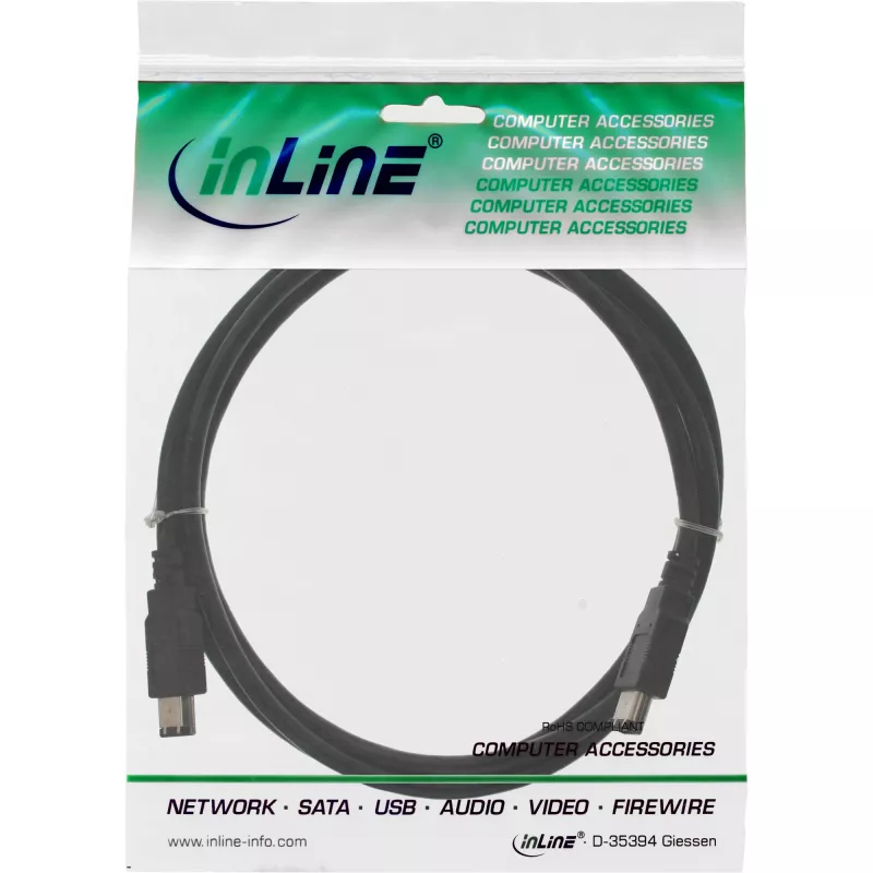 InLine FireWire 400 1394-kabel 6-pins stekker/stekker 5 m