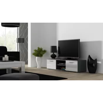 Cama TV-standaard SOHO 140 grijs/wit glanzend