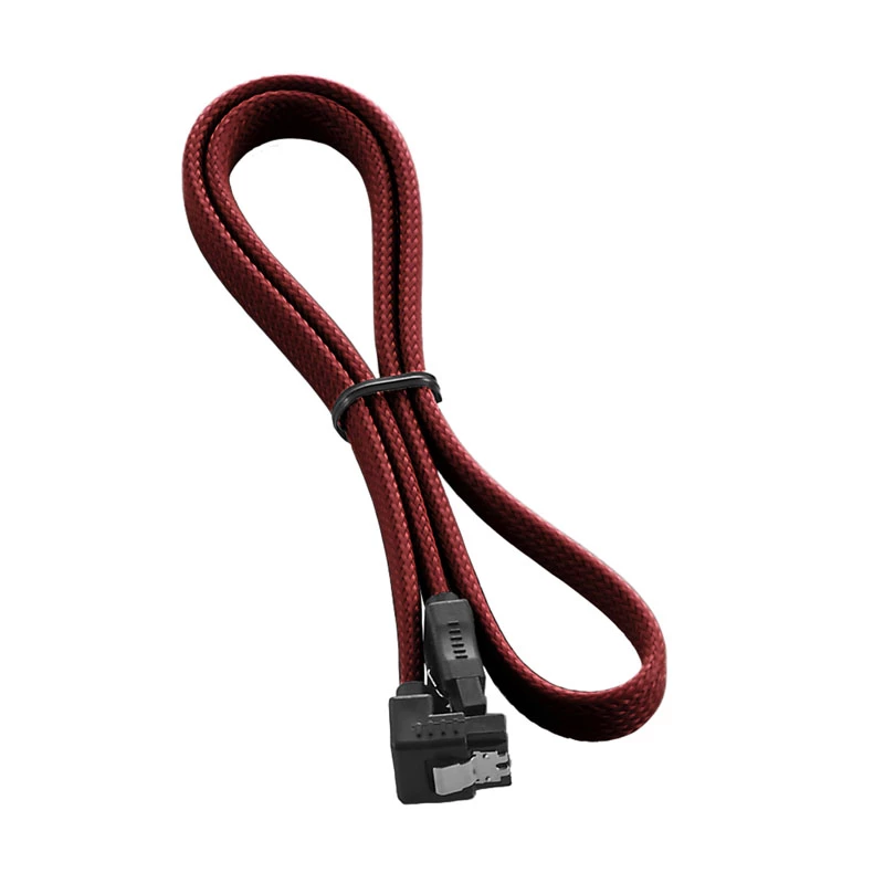 CableMod ModMesh - SATA-kabel - Serial ATA 150/300/600 - SATA (W) haaks naar SATA (W) - 60 cm - bloedrood (CM-CAB-RSAT-N60KBR-R)