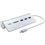 Satechi Type-C aluminium USB-hub & kaartlezer, zilver, ST-TCHCRS