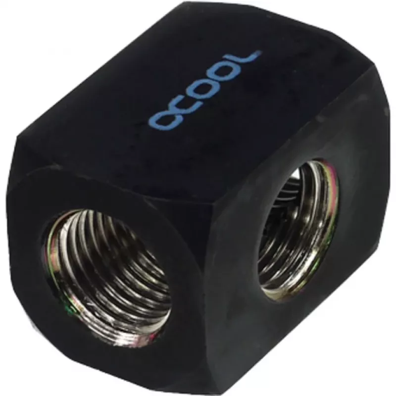 Alphacool HF aansluitterminal TEE T-stuk rond G1/4 - Deep Black (17030)