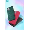 Zachte hoes Devia Woven2 voor iPhone 11 Pro, geweven gestructureerde beschermhoes, rood