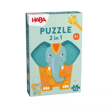 Puzzel 2 in 1 olifant