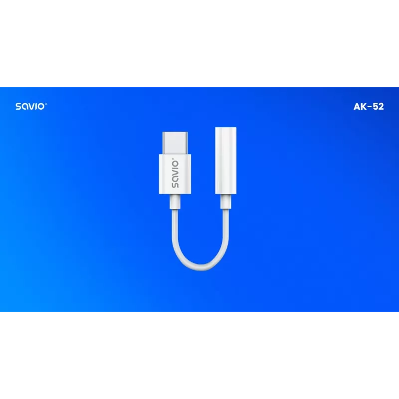 USB Type 3.1 C (M) – jack 3,5mm (F) audio-adapter wit SAVIO AK-52