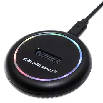M.2 SSD-dockingstation QOLTEC 52275 voor SATA- en NVMe-schijven, USB-aansluiting
