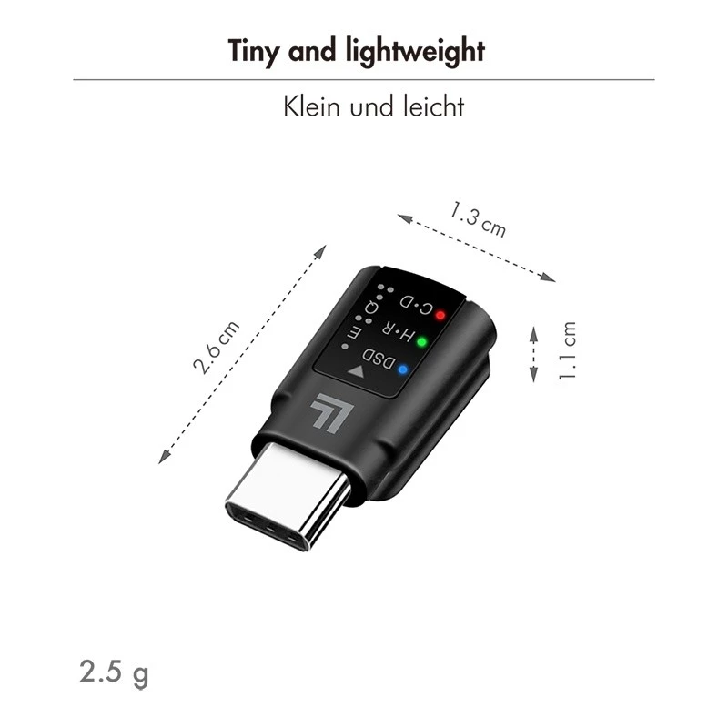 LogiLink USB-C DAC audio-adapter. USB-C/M naar 3.5 Mm/F. zwart
