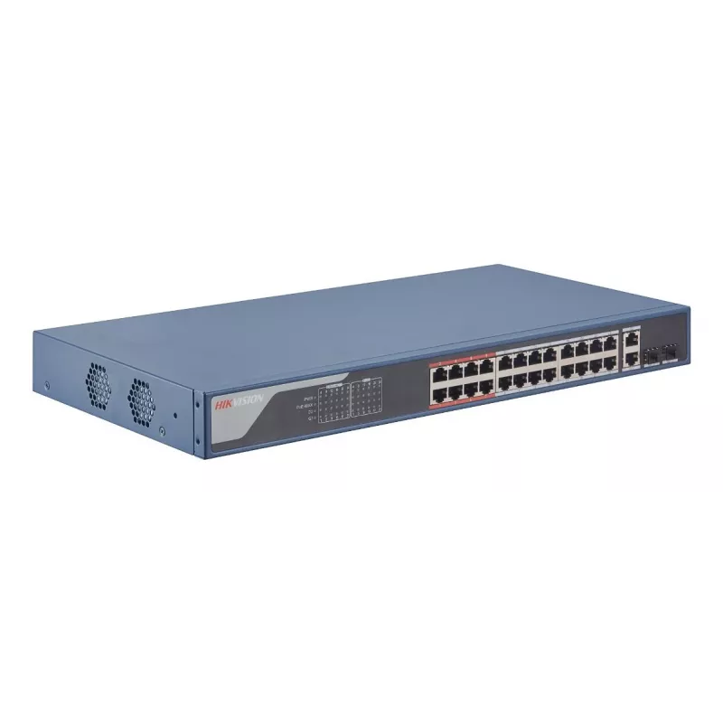 Hikvision DS-3E1326P-EI(B) Smart Managed PoE-switch, 24x 10/100 PoE+, 370 W PoE-budget