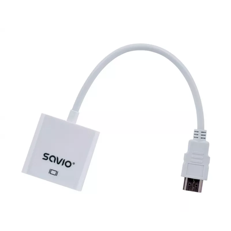 Savio CL-27B videokabeladapter 0,1 m HDMI Type-A (standaard) VGA (D-Sub) wit