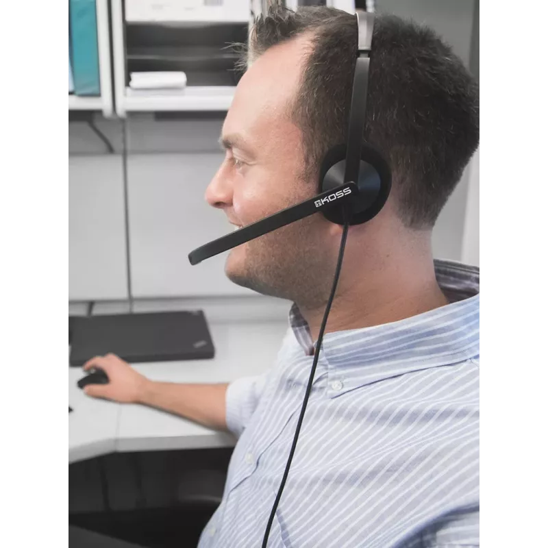Koss CS200i headset bedrade hoofdbeugel kantoor/callcenter zwart