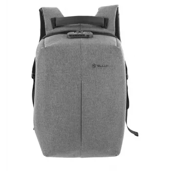 Laptoptas rugzak Tellur 15.6 Antitheft V2 met USB-aansluiting, grijs