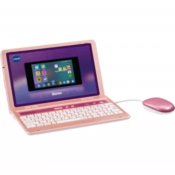 VTech Genio leerlaptop roze — kinderleerlaptop, interactief leer- en speelapparaat