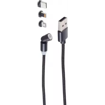 USB-kabel ShiverPeaks BS14-19002 2 m USB-A USB-C/Micro-USB-B zwart