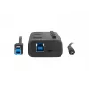 Natec Mantis 2 NHU-1557 usb 3.0-hub met 4 poorten, USB Type-B-ingang, aan/uit-schakelaars, netadapter, zwart