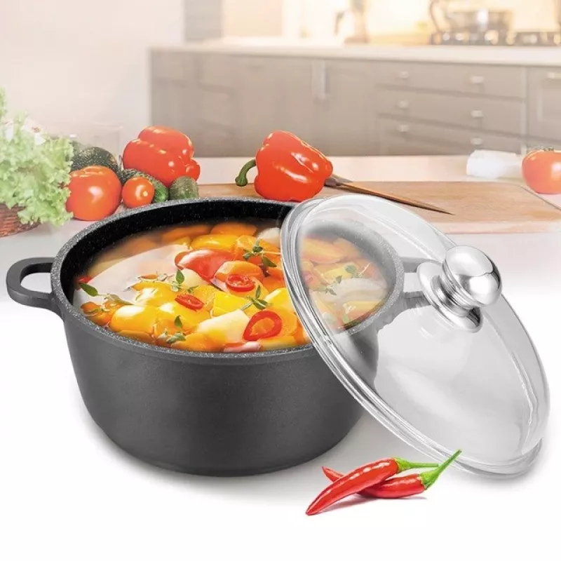 Maestro MR-4620C pan met deksel 20 cm 2,1 l zwart