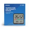 Savio CT-01/B draadloze temperatuur- en vochtigheidssensor voor binnen, LCD, klok, datum, magnetische houder, zwart