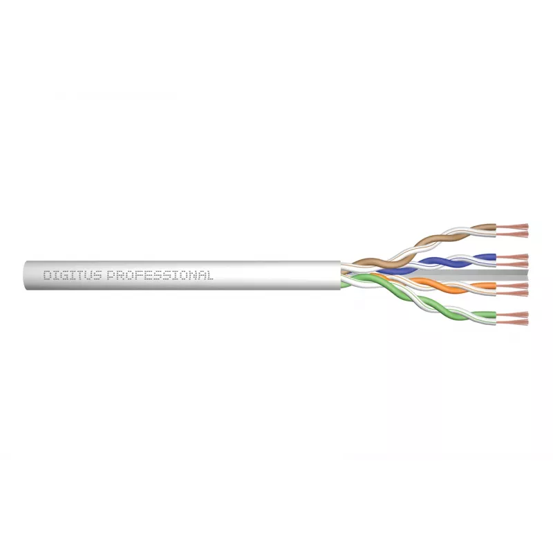 Netwerkkabel Digitus CAT 6 U/UTP twisted-pair-patchkabel, ongemonteerd 100 m, grijs