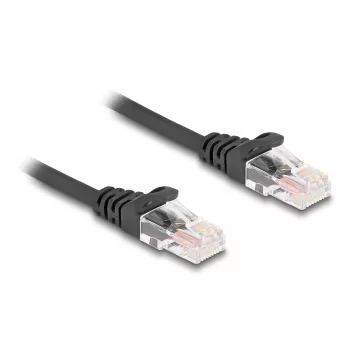 Netwerkkabel DeLOCK RJ45 spiraalkabel stekker naar stekker Cat.5e 1m zwart