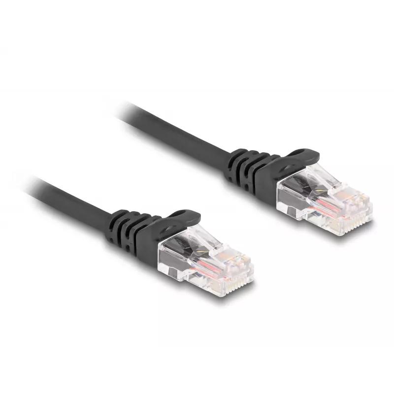 Netwerkkabel DeLOCK RJ45 spiraalkabel stekker naar stekker Cat.5e 1m zwart