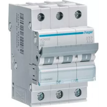 Hager MCN332. AC-ingangsfrequentie: 50/60 Hz, nominale uitgangsstroom: 32 A (MCN332)