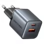 Vention FEWH0-EU 30W GaN-oplader — 1× USB-C, 1× USB-A, 30 W, zwart