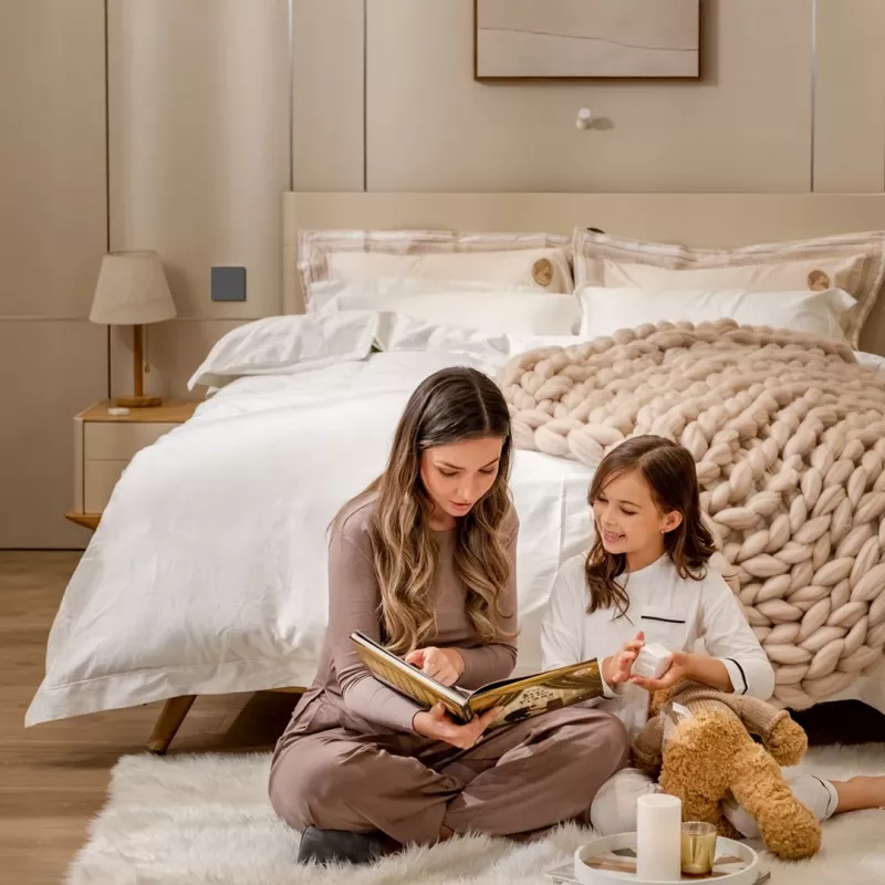 AQARA Smart wandschakelaar H1 EU (zonder nulleider, enkelpolig) (WS-EUK01-G), grijs - Zigbee wandschakelaar met relais