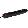 Verlengsnoer M-Cab POW0027 3m 6 AC-stopcontacten 16A binnen zwart