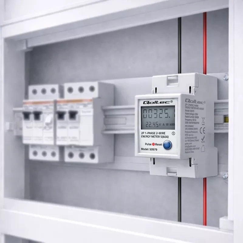 Energiemeter QOLTEC eenfasig DIN-rail 230V (MPN 50979)