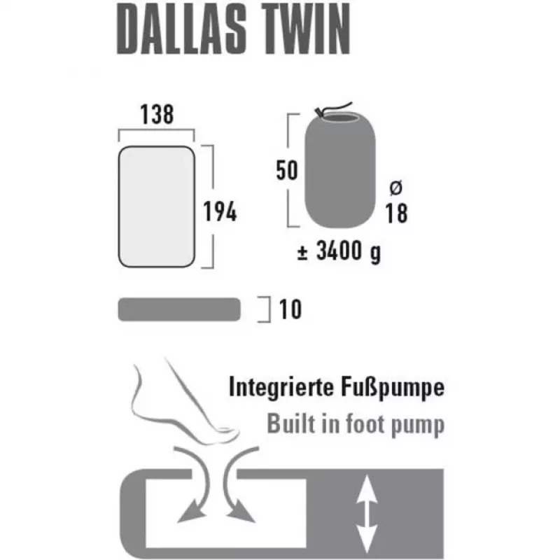 Campingluchtmatras Dallas Twin 41033 (citronella)