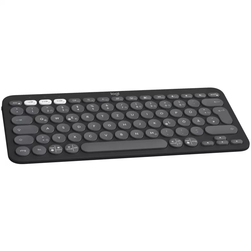 Logitech Pebble Keys 2 K380s - toetsenbord - draadloos - Bluetooth LE - QWERTZ - Duits - Tonal Graphite (920-011795)