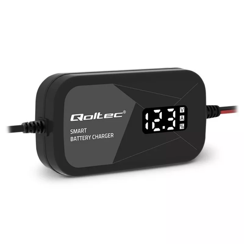 Batterijlader QOLTEC 52492 12V 2A met microprocessorsturing en celregeneratie