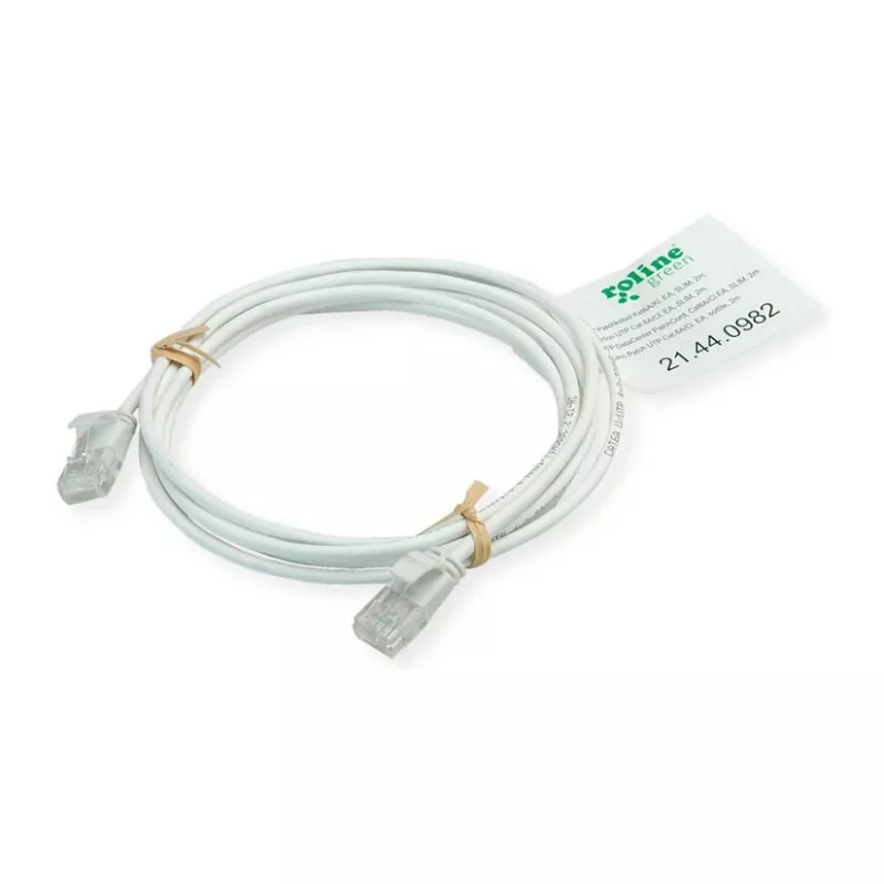 ROLINE GREEN UTP patchkabel Cat.6A (klasse EA), LSOH, slank, blauw, 0,15 m
