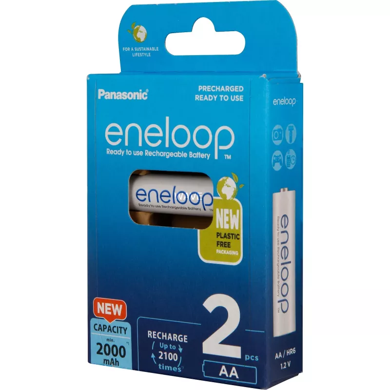 Accu's PANASONIC ENELOOP AA 2000 mAh 2 stuks (BK-3MCDE/2CP)