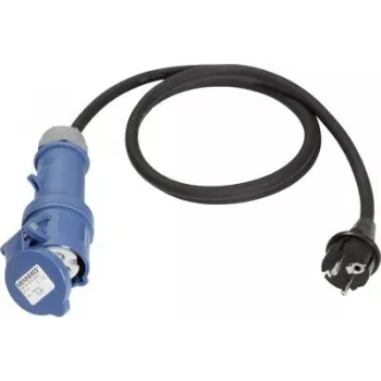 Stroomkabel AS Schwabe 1,5 m H07RN-F 3G2,5 met CEE 16A-koppeling en Schuko-stekker 250V