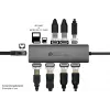 Alcasa HUB-C001A interfacehub USB Type-C 5000 Mbit/s antraciet