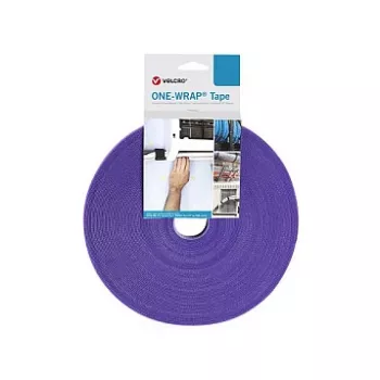 Klittenband kabelband Velcro 25 m x 20 mm eindloze rol – paars