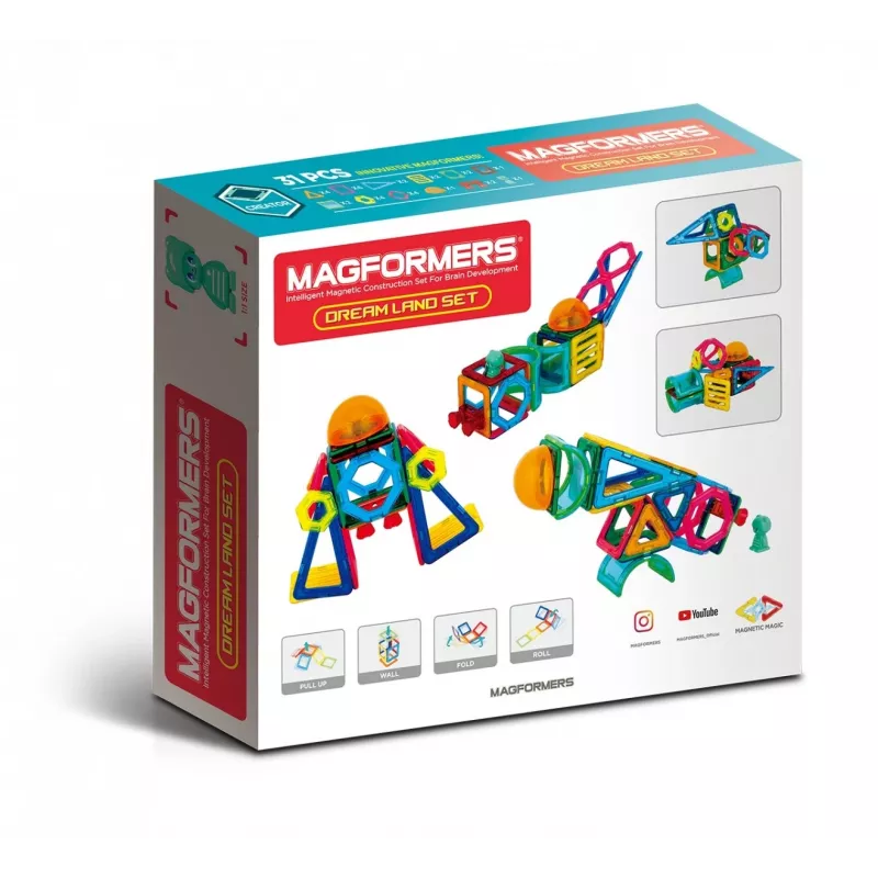 MAGFORMERS Magnetic Blocks Drea Land — 31-delige magnetische constructieset voor creatief spel