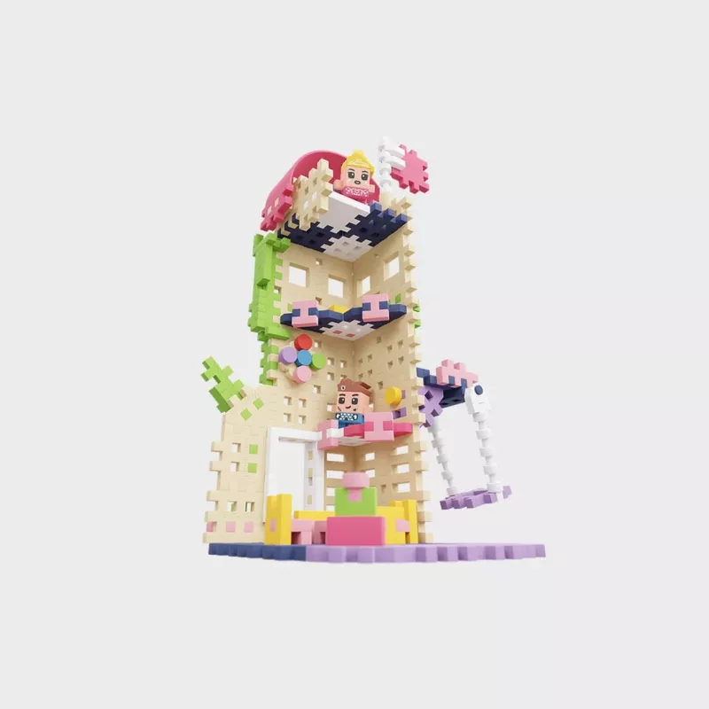 Marioinex Mini Waffle Princess Fantasy toren bouwblokken, 148 stuks