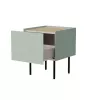 Nachtkastje Cama Meble FELLINI 40x41x60, olijf met geoliede eikenplaat, 1 lade, 2-pack