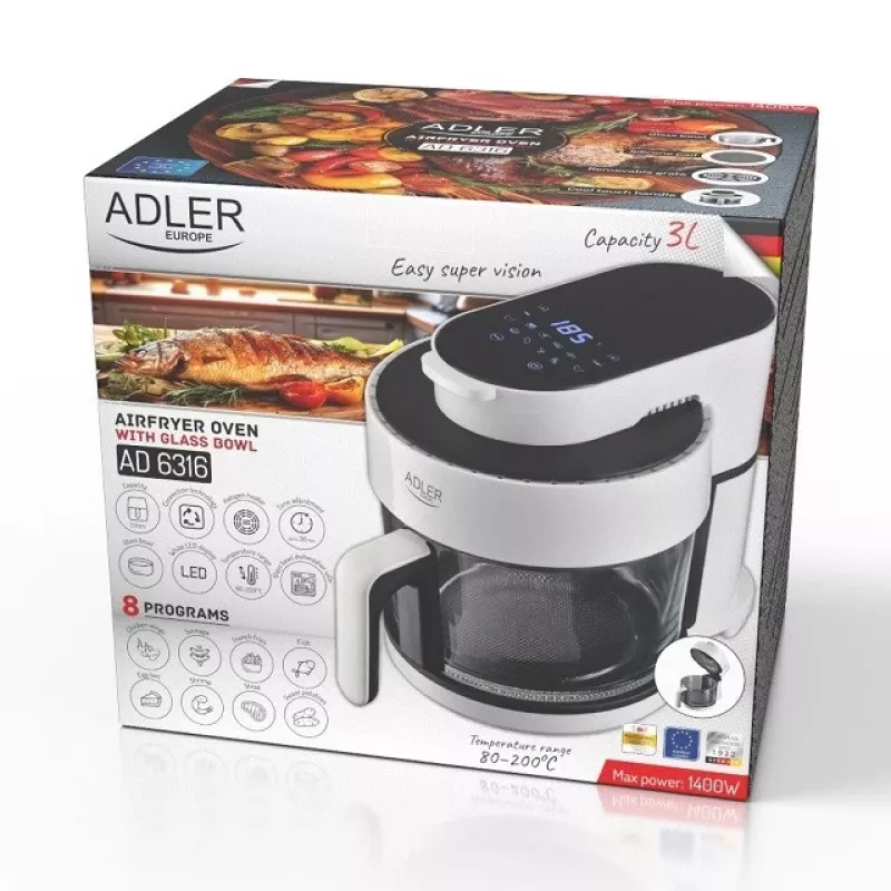 Vetvrije heteluchtfriteuse Adler AD 6316