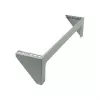 19-accessoire wandbeugel 2HE B490 / T98mm lichtgrijs SMW-serie