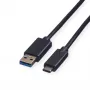 ROLINE - USB-kabel - USB Type-C (M) - 9-polig USB Type-A (M) - 1 m (USB 3.1) - gegoten - zwart (11.02.9011)